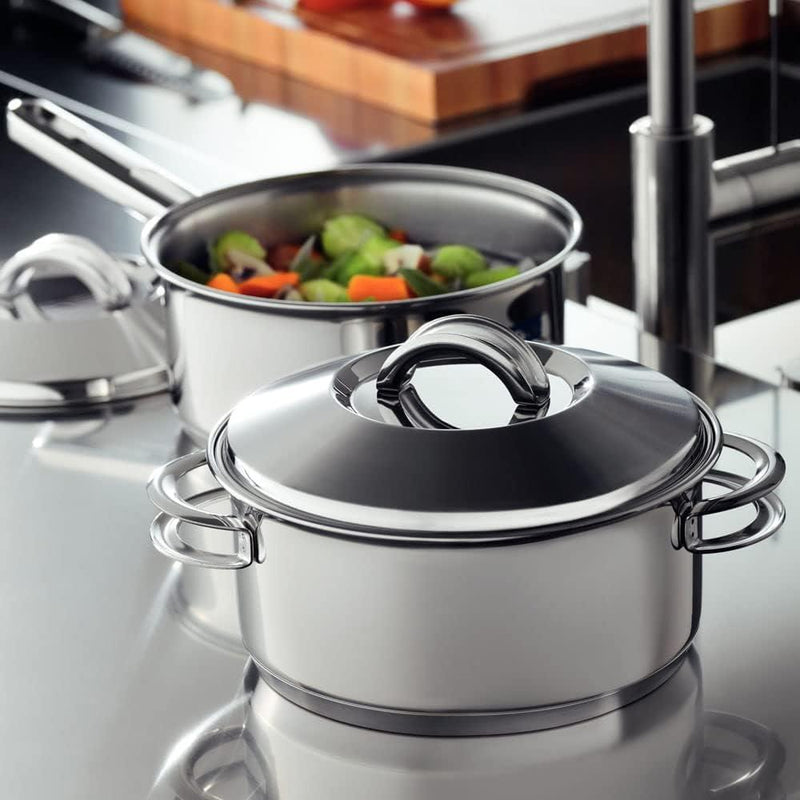 Jogo de 5 Panelas Solar em Aço Inox com Fundo Triplo e Tampas de Inox - Loja Online