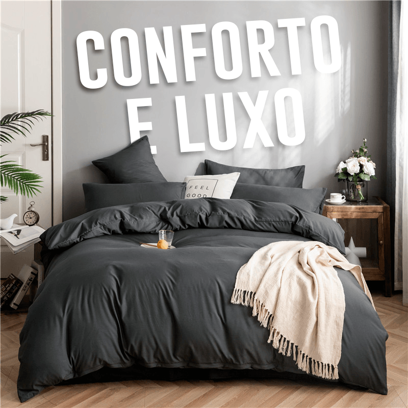 Jogo de Cama 4 Peças de Luxo em Algodão 100% Puro - Loja Online