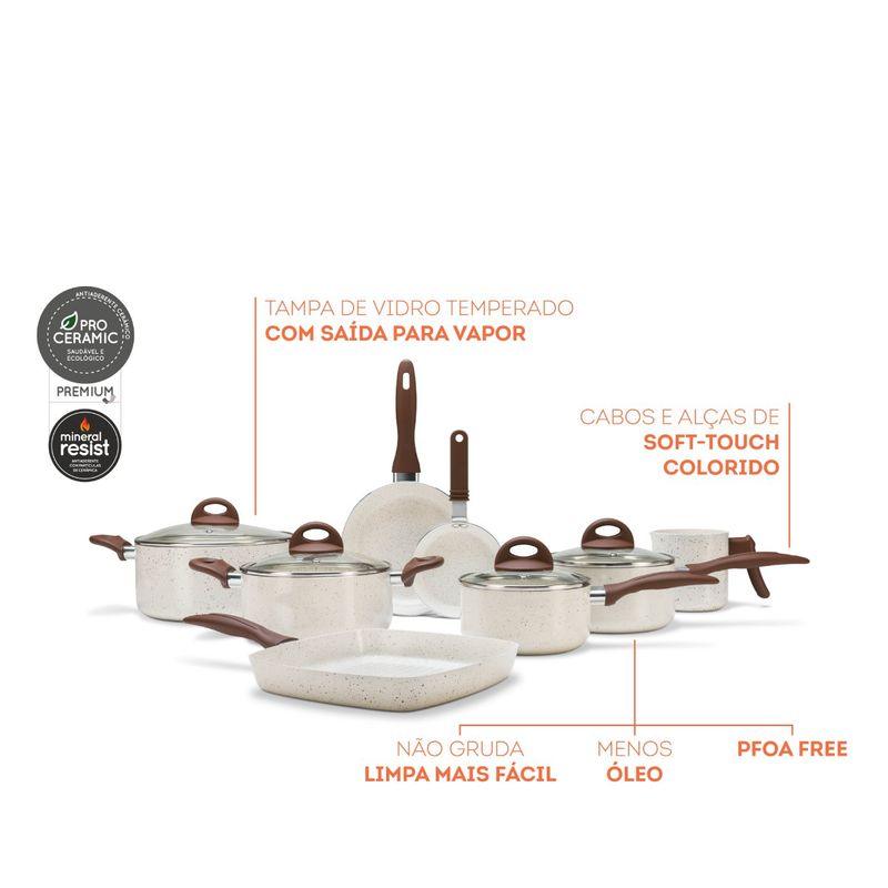 Jogo de Panelas Antiaderente Ceramic Life Smart Plus 8 peças + Brinde - Loja Online